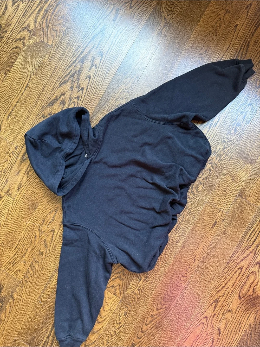 GAP Kids Girls Semi-Cropped Black Hoodie with Bubble Hem